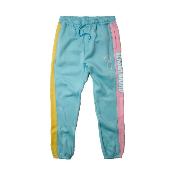 Reason Other - Reason Men's Pastel Blue Pink Yellow Colorblock Logo Jogger Size M